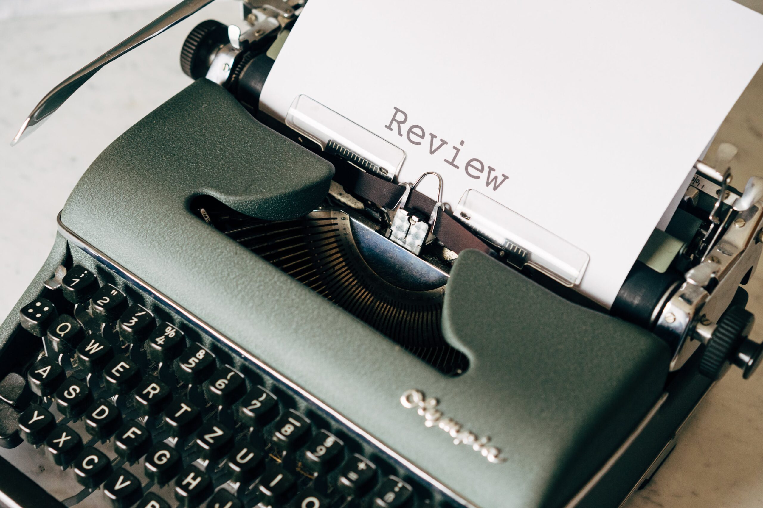 typewriter "Review"